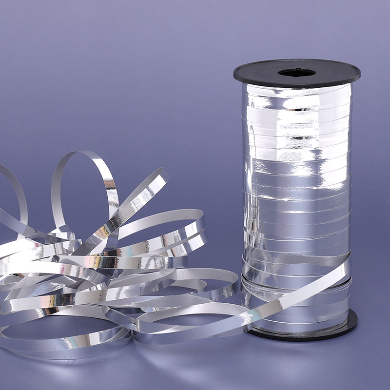 컬링리본 메탈릭 실버 90m