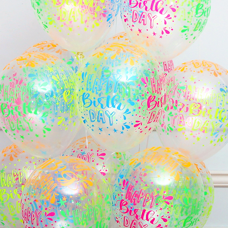 [셈퍼텍스] 30cm 생일 네온슬래시 투명 [50입] 1+1증정행사 한봉사면한봉더