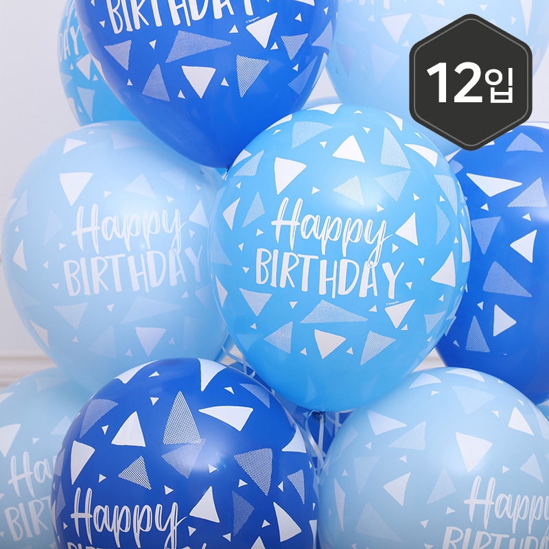 [셈퍼텍스] 30cm 생일보이 트라이앵글 [12입] 소포장