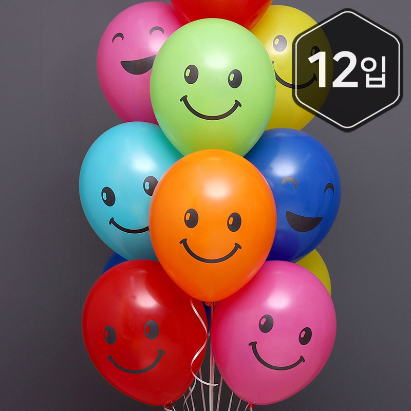 [셈퍼텍스] 30cm 해피스마일 혼합 [12입] 소포장