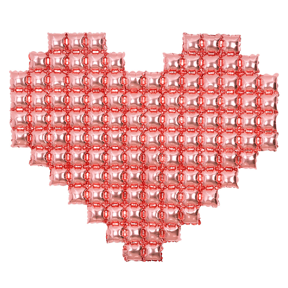 모자이크은박하트 로즈골드 [가로110cm 높이90cm] 공기주입전용