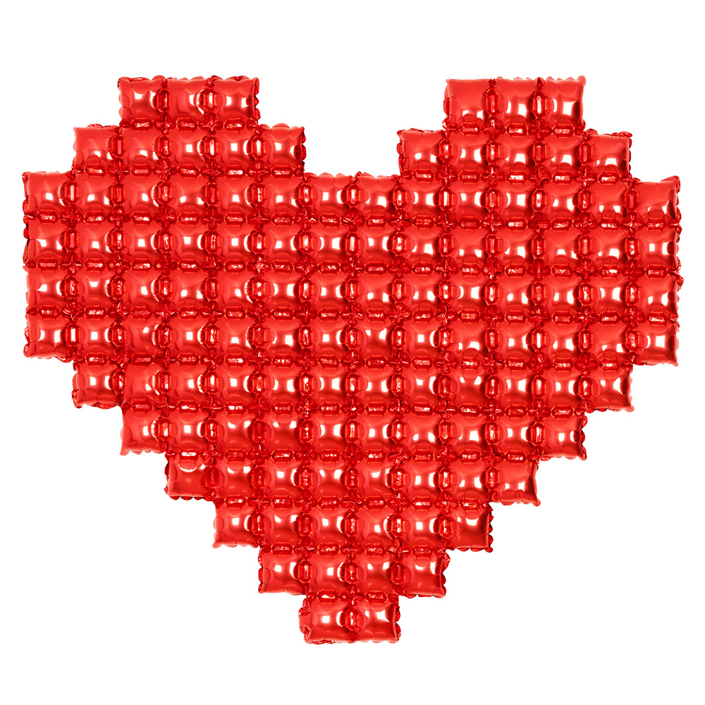 모자이크은박하트 레드 [가로110cm 높이90cm] 공기주입전용