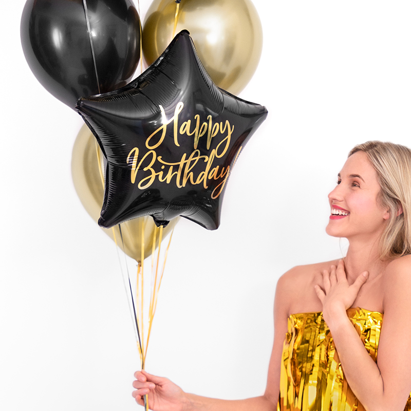 [파티데코]은박 생일별 블랙 [40cm]