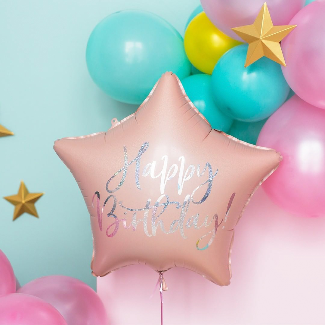[파티데코]은박 생일별 핑크 [40cm]
