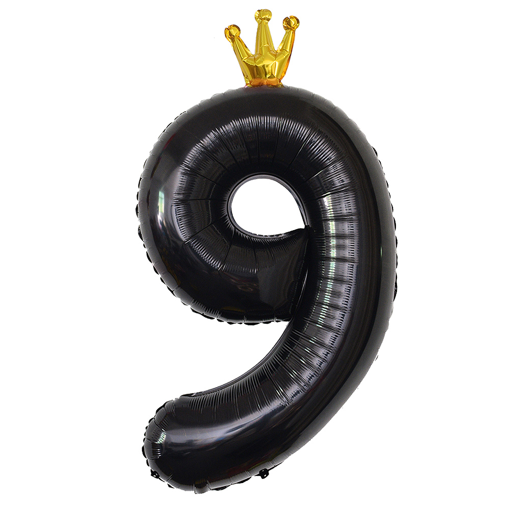 왕관숫자은박 9 블랙 [90cm] 10입