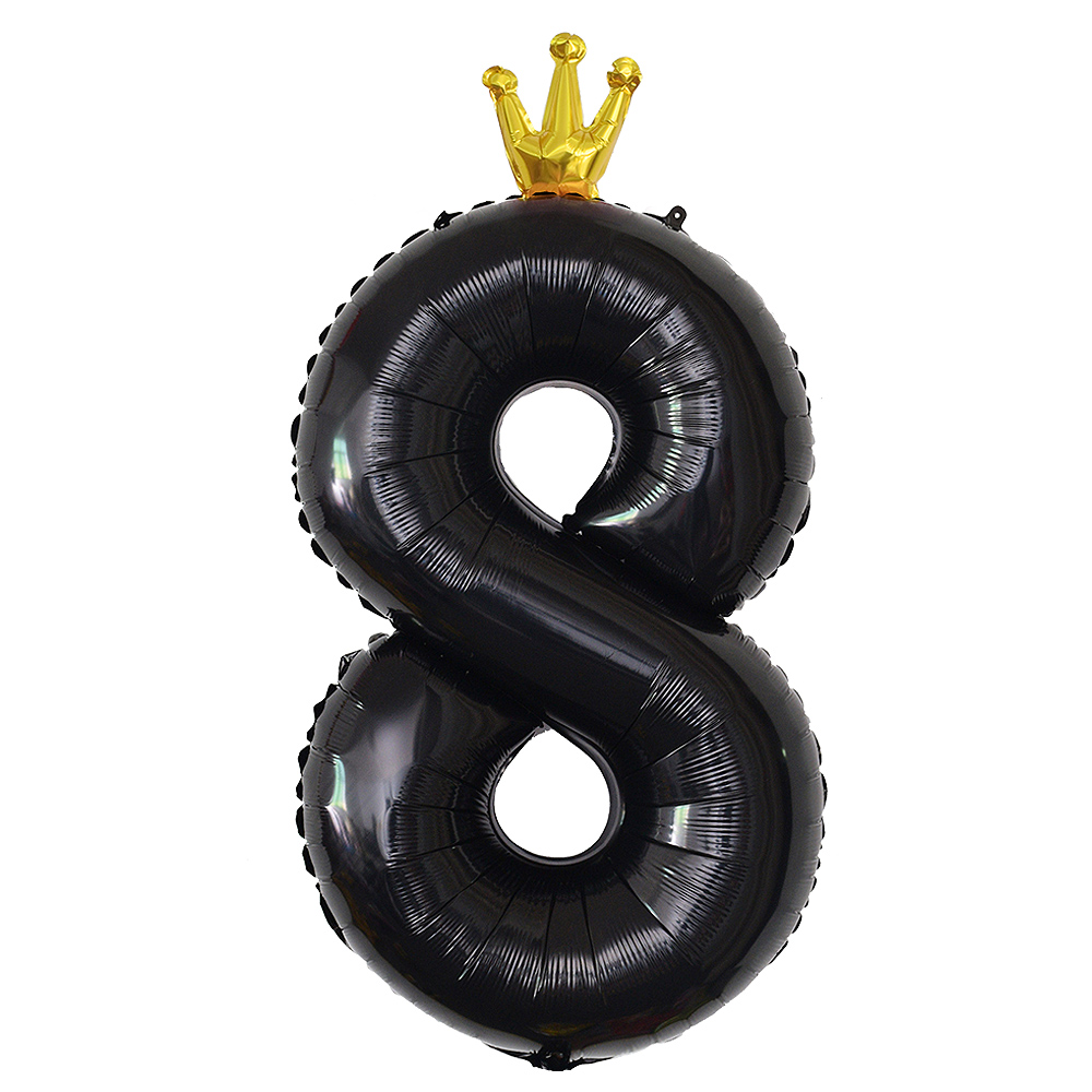 왕관숫자은박 8 블랙 [90cm] 10입