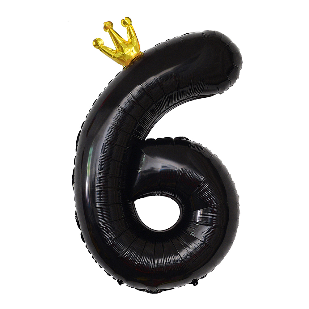 왕관숫자은박 6 블랙 [90cm] 10입