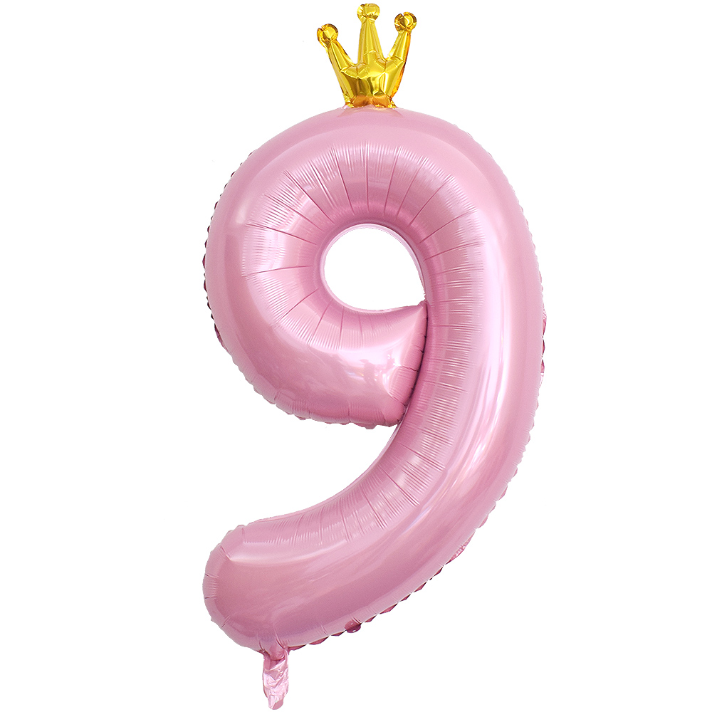 왕관숫자은박 9 핑크 [90cm] 10입