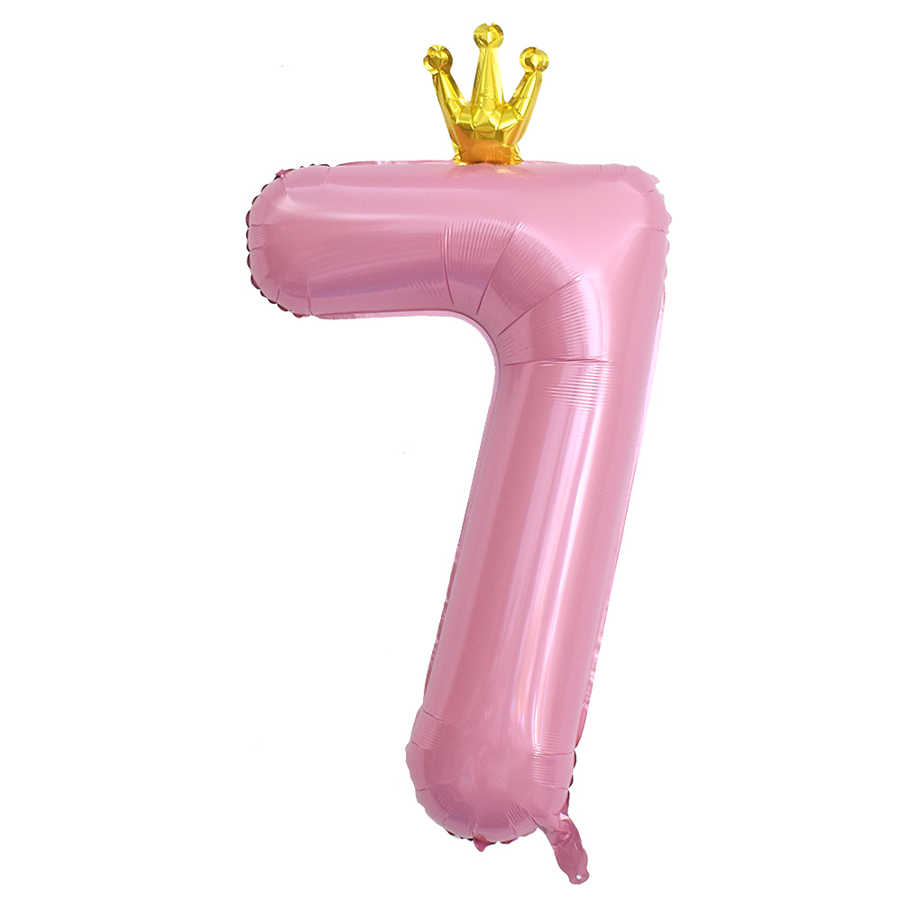 왕관숫자은박 7 핑크 [90cm] 10입