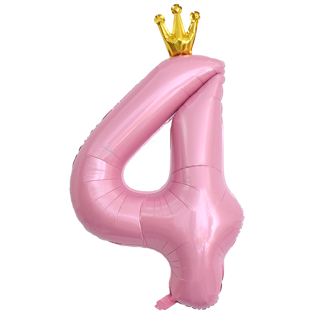 왕관숫자은박 4 핑크 [90cm] 10입