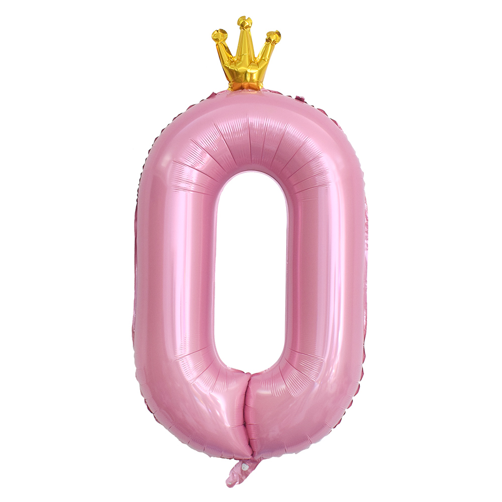 왕관숫자은박 0 핑크 [90cm] 10입