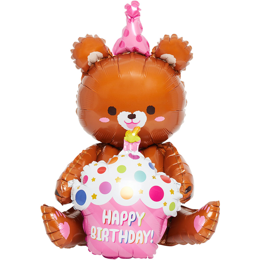 스탠딩에어벌룬 생일곰 브라운 57cm [10장 한팩]