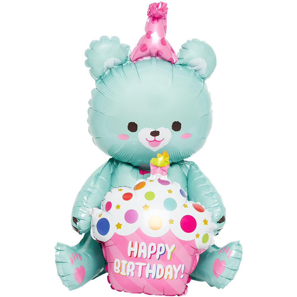 스탠딩에어벌룬 생일곰 민트 57cm [10장 한팩]