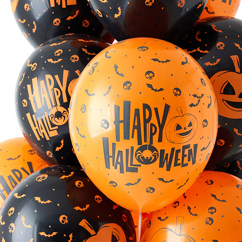 [셈퍼텍스] 30cm 올오버 해피할로윈 블랙앤오렌지 [50입]