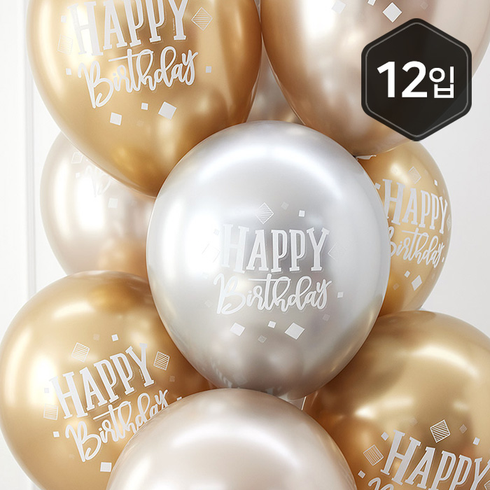 [셈퍼텍스] 30cm 생일스퀘어 리플렉스3색혼합 [12입] 소포장