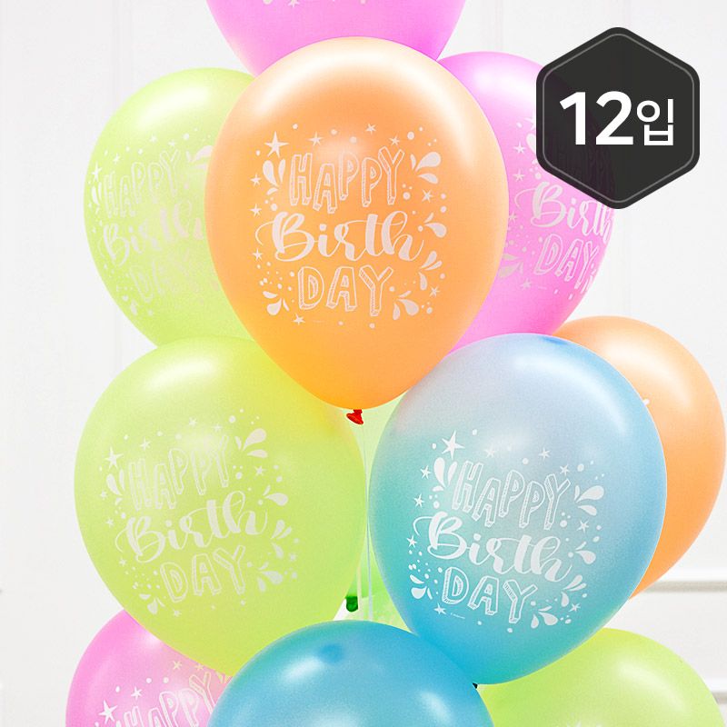 [셈퍼텍스] 30cm 생일슬래시 네온혼합 [12입] 소포장