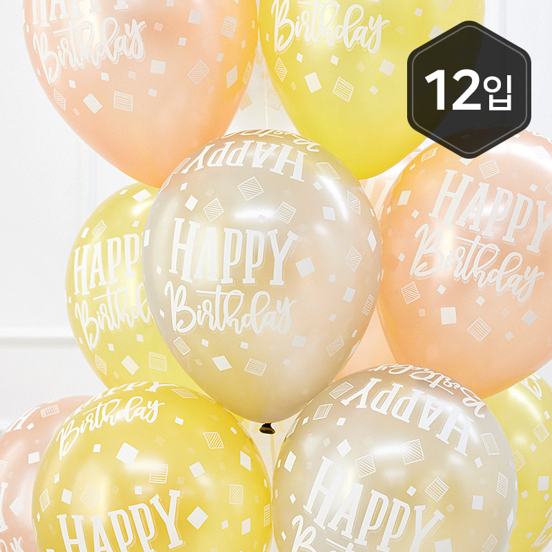 [셈퍼텍스] 30cm 생일스퀘어 골든어써트 [12입] 소포장