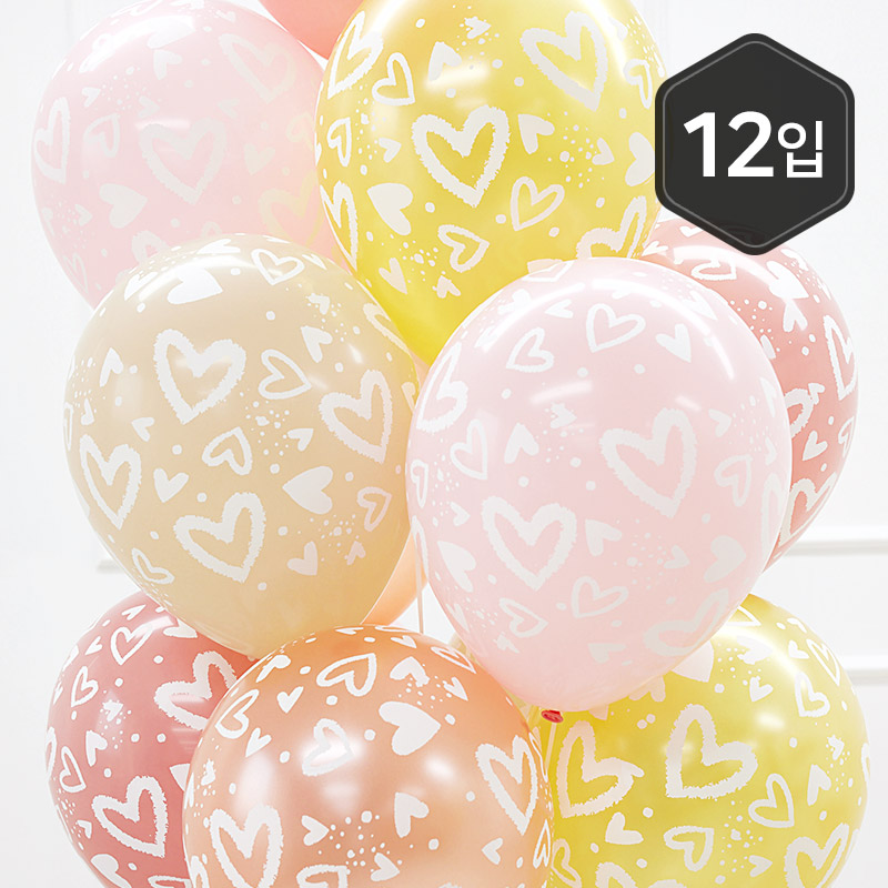 [셈퍼텍스] 30cm 브라이트하트 5색혼합 [12입] 소포장