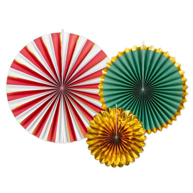 [파티데코] 크리스마스페이퍼팬 3개세트