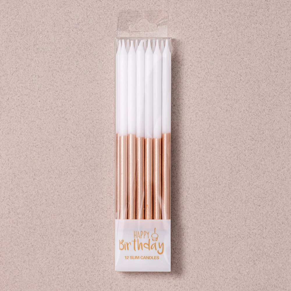 생일캔들 슬림 로즈골드 12개입 [24개 한팩]