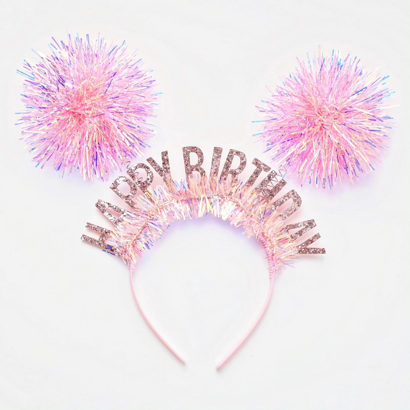 홀로그램 생일머리띠 [핑크] 6개한팩
