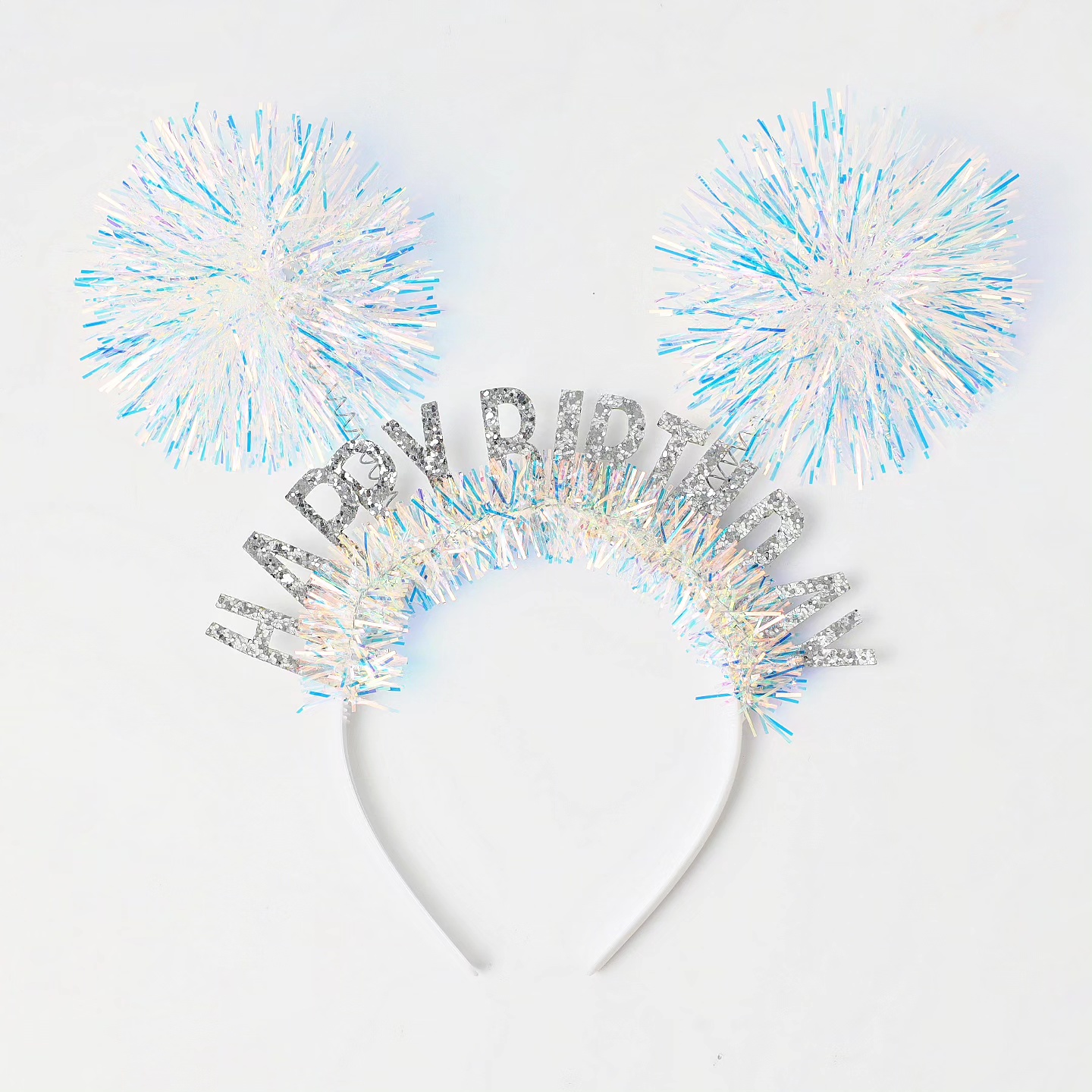 홀로그램 생일머리띠 [실버] 6개한팩