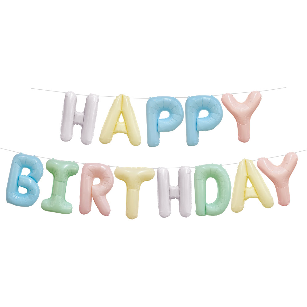 은박풍선세트 HAPPY BIRTHDAY [파스텔] 10입