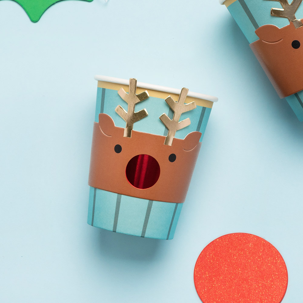 [조이파티]크리스마스 파티컵 루돌프 6입