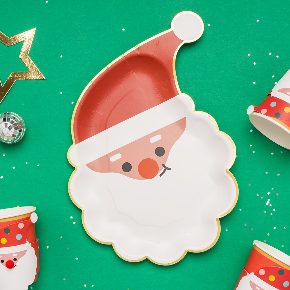 [조이파티]크리스마스 파티접시 산타20x30cm 6입 