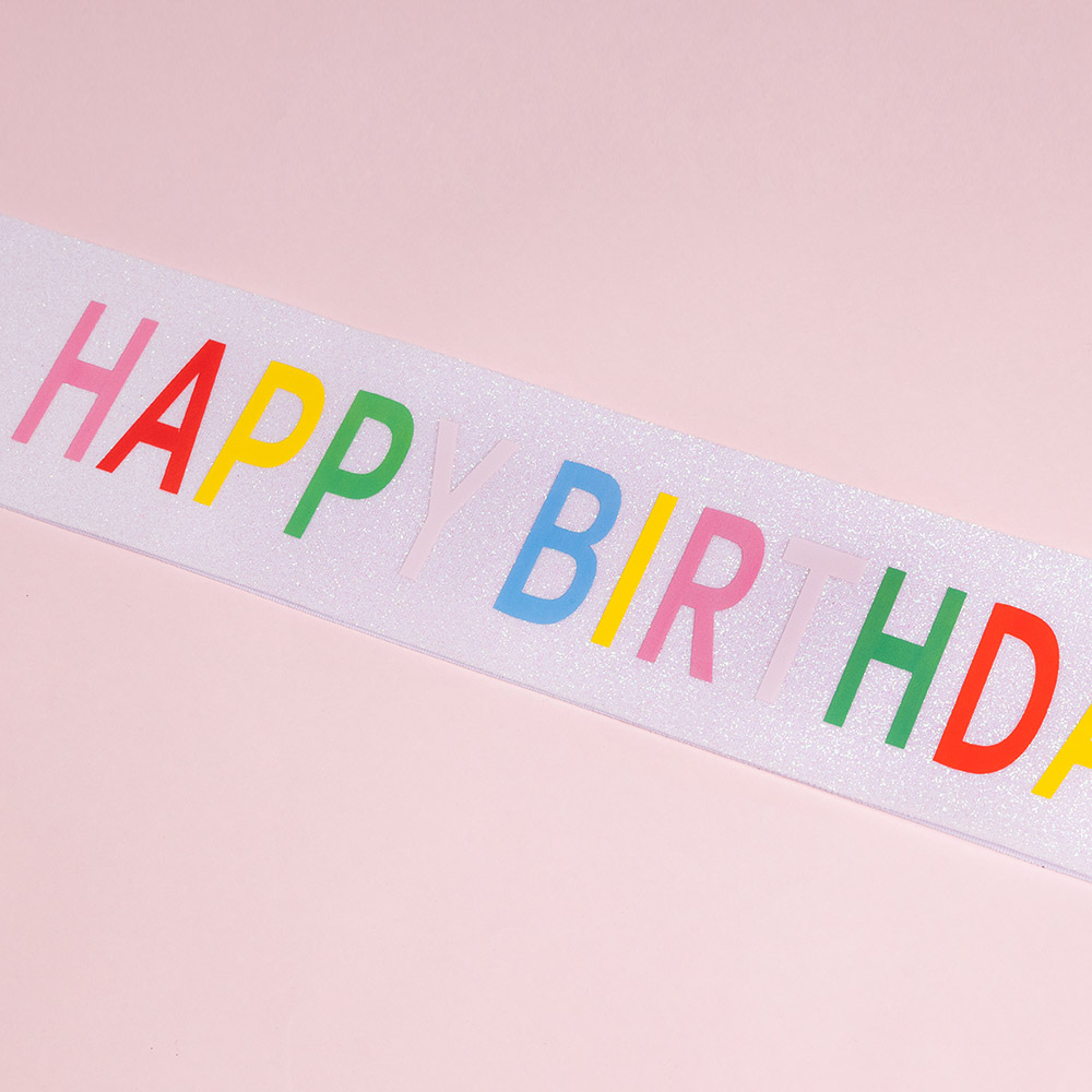 생일어깨띠 HAPPY BIRTHDAY 레인보우