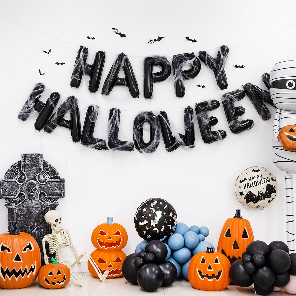 해피할로윈 은박풍선 거미줄 박쥐장식세트 [1+1 증정행사]