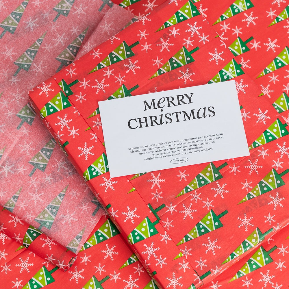 크리스마스포장지 홀리트리레드 [50*70cm] 10장입