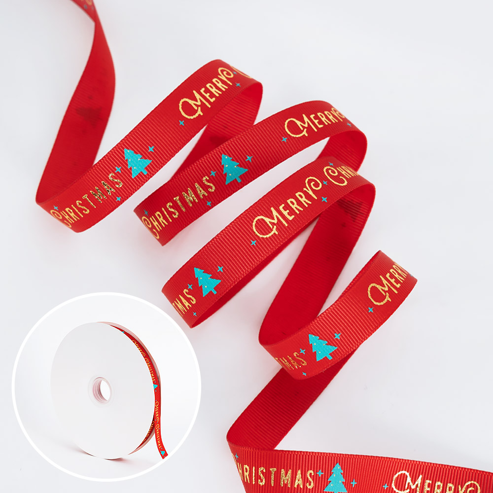크리스마스 포장리본 레드 [폭1.6cm 길이 91m]