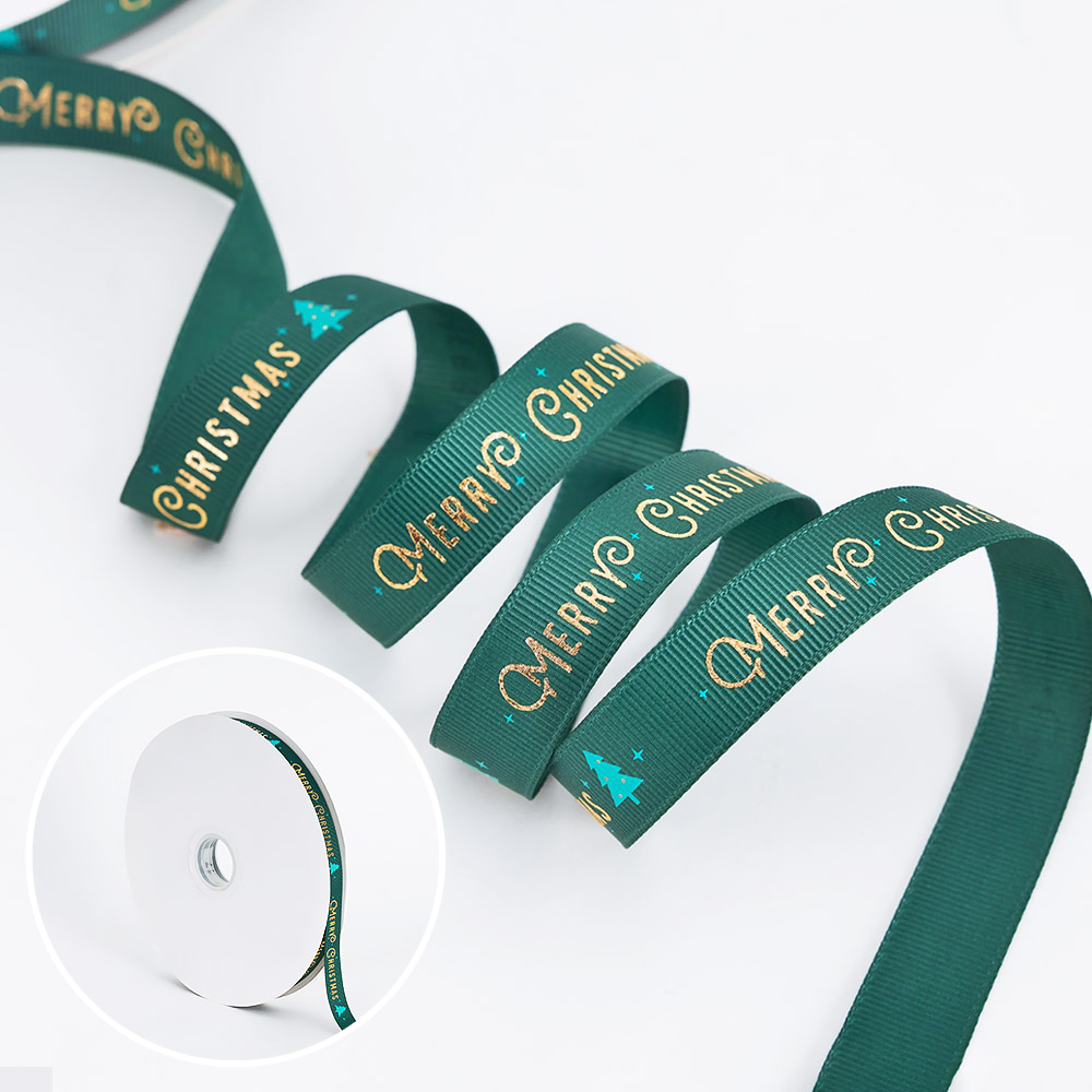 크리스마스 포장리본 그린 [폭1.6cm 길이 91m]