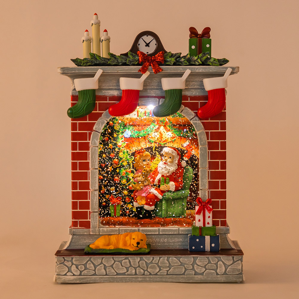 크리스마스 워터볼 [산타벽난로] 26*18*10cm