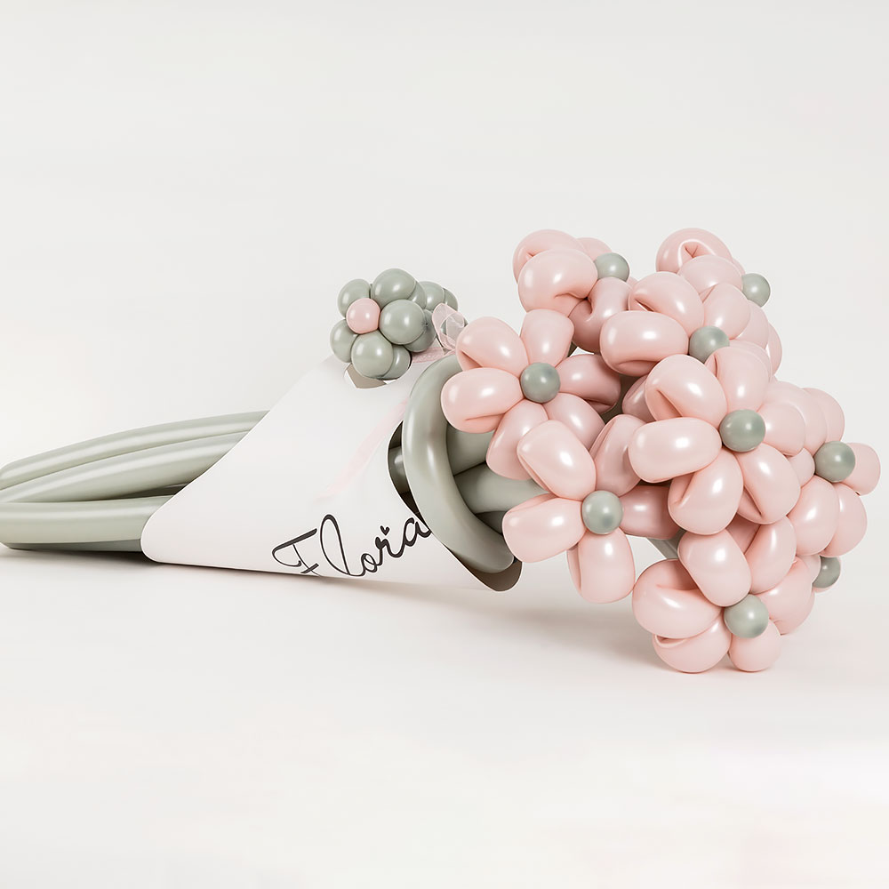 풍선꽃다발 종이홀더 화이트 40cm [10개한팩] 