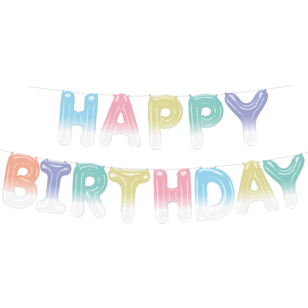 은박풍선세트 HAPPY BIRTHDAY [파스텔그라데이션]