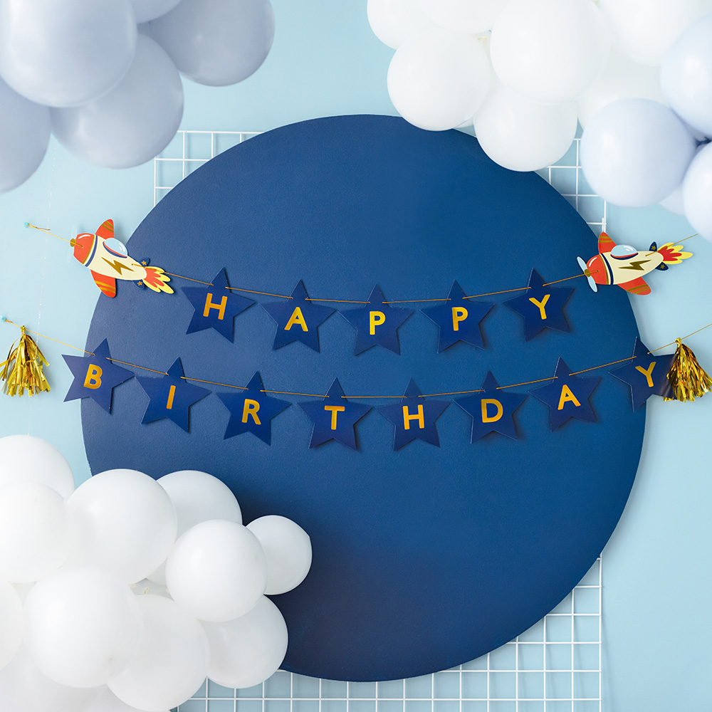 [파티데코] 생일가랜드 Happy brithday Airplane 2.5m