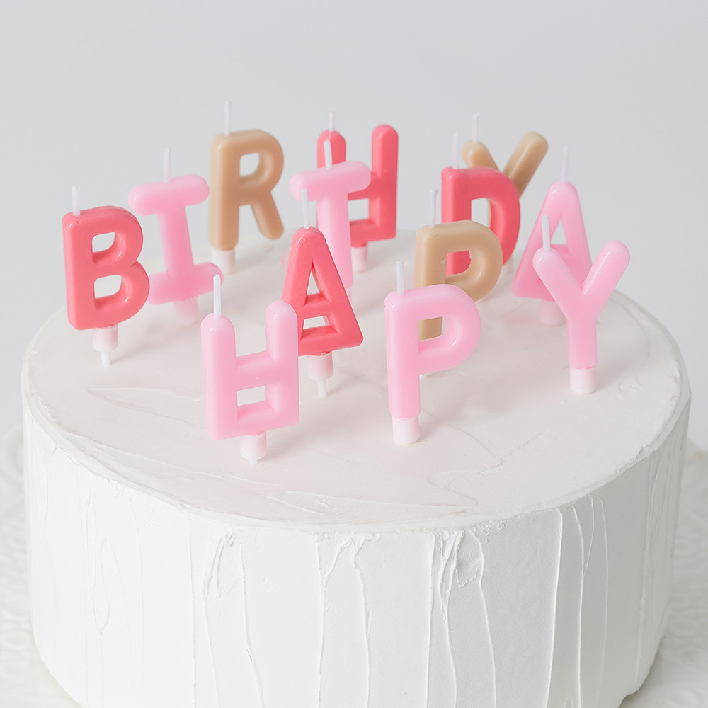 생일 알파벳캔들 핑크 [12개한팩]
