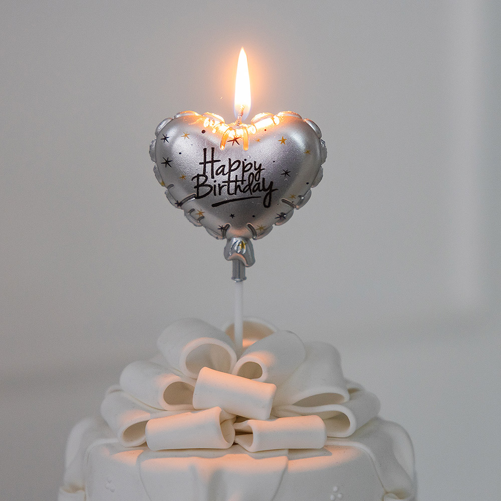 생일하트캔들 실버 [12개한팩]