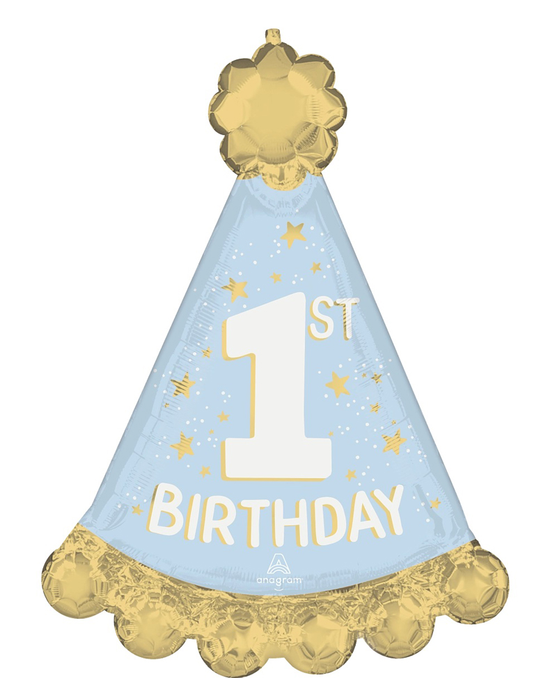 [Anagram] 은박 첫돌고깔모자 블루 슈퍼쉐입 [원팩]