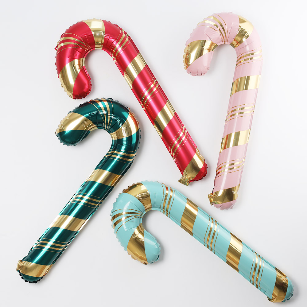 은박 크리스마스 케인 65cm 4개세트 [레드/그린/블루/핑크]