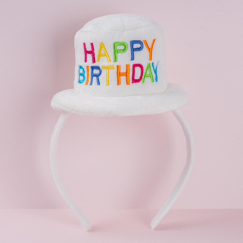 생일머리띠 화이트 [6개한팩]