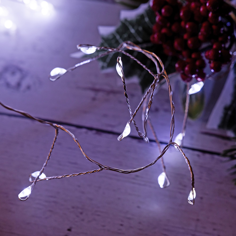 지네전구 200P 은색선 백색등 6m [코드별도]