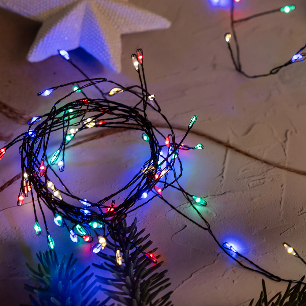 지네전구 200P 검정선 칼라등 6m [코드별도]