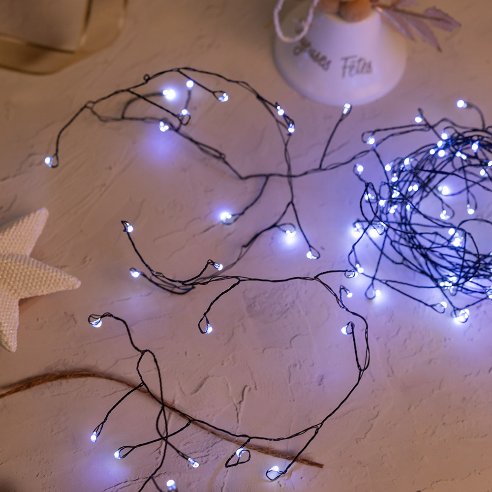 지네전구 200P 검정선 백색등 6m [코드별도]