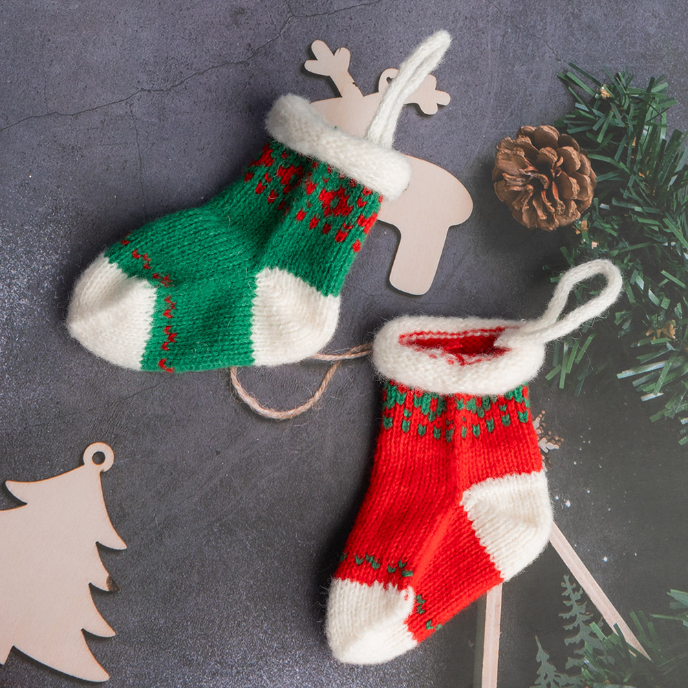 봉제오너먼트 양말 2개세트