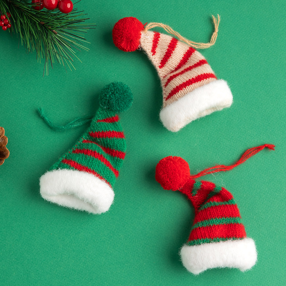 봉제오너먼트 산타모자 3개세트