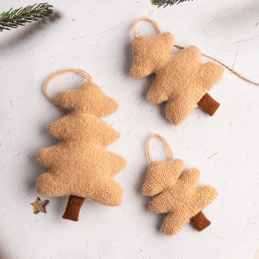 봉제오너먼트 트리 크림 3개세트