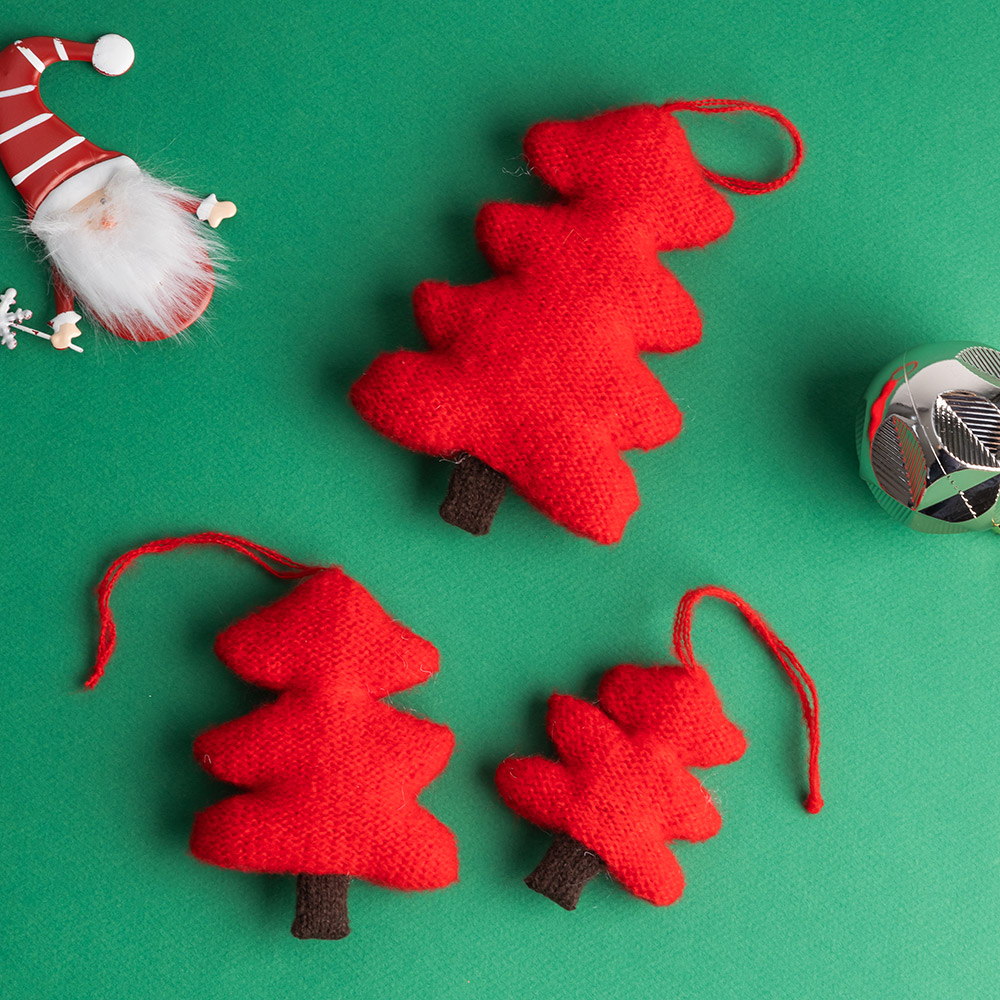 봉제오너먼트 트리 레드 3개세트